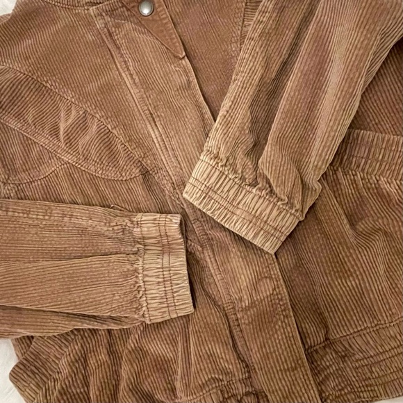 American Eagle Milk Chocolate Corduroy Bomber Jacket - Picture 10 of 14